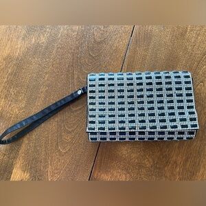 Black and Silver Clutch with Rhinestone  - brand new, never used!
